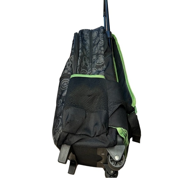 KIDS DISNEY MARVEL ROLLING BACKPACK, BLACK / NEON GREEN - Picture 6 of 9